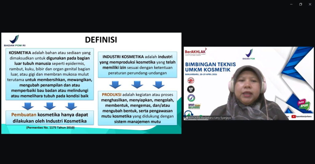 Bimbingan Teknis Umkm Kosmetik Banjarbaru via Zoom Meeting Leny Syanjaya