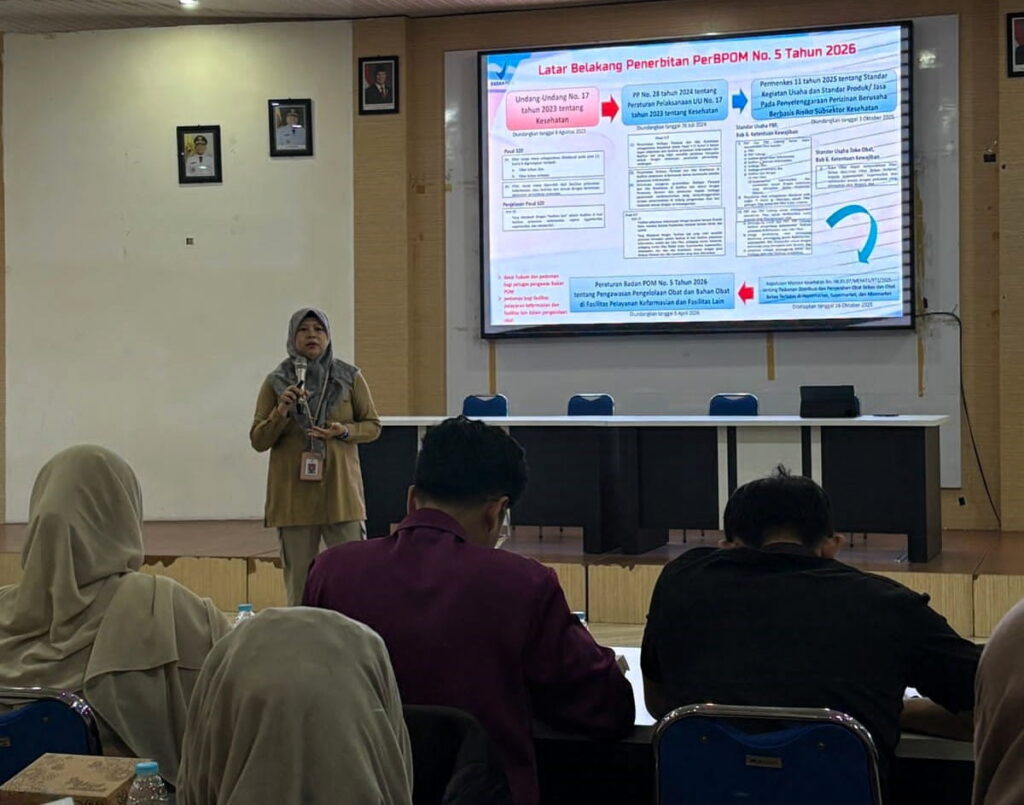 Leny Syanjaya Peraturan Badan POM No 5 Tahun 2026 Tentang Pengawasan Pengelolaan Obat dan Bahan Obat di Fasilitas Pelayanan Kefarmasian dan Fasilitas Lain Dinkes Kota Banjarmasin 19 Mei 2026