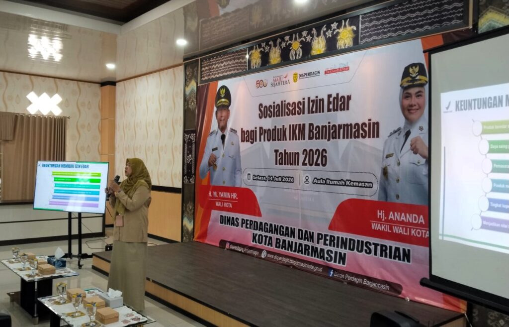 Leny Syanjaya Sosialisasi Izin Edar Produk IKM Kota Banjarmasin Tahun 2026 Dinas Perdagangan dan Perindustrian Kota Banjarmasin