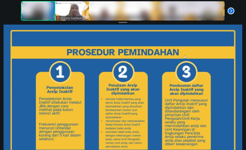 Pelatihan Pengelolaan Arsip Dinamis Angkatan VII 2026 Hari ketiga Leny Syanjaya